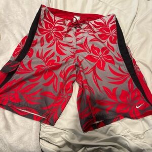 Nike Red Floral Men's Swim Shorts